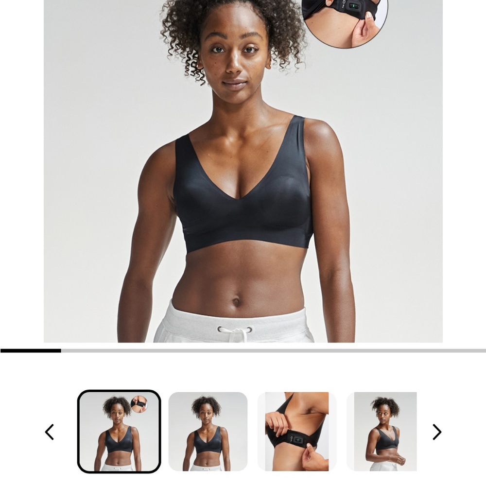 WHOOP Wireless Black Seamless V-Neck Comfort Bra
